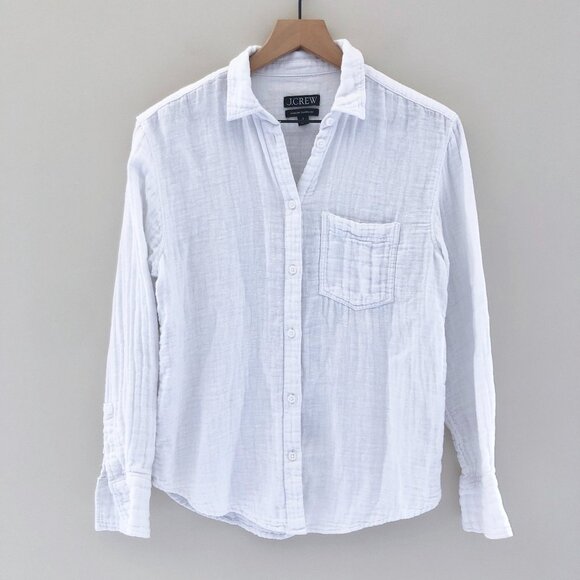J.Crew Garçon Classic Shirt in Cotton-linen Blend Gauze - Picture 1 of 4